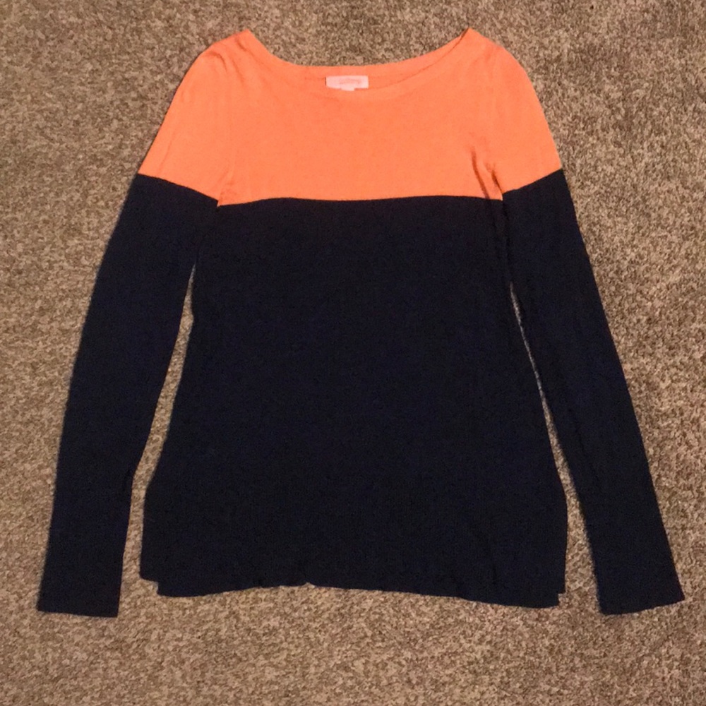 ❌SOLD❌ Coral and Navy sweater S